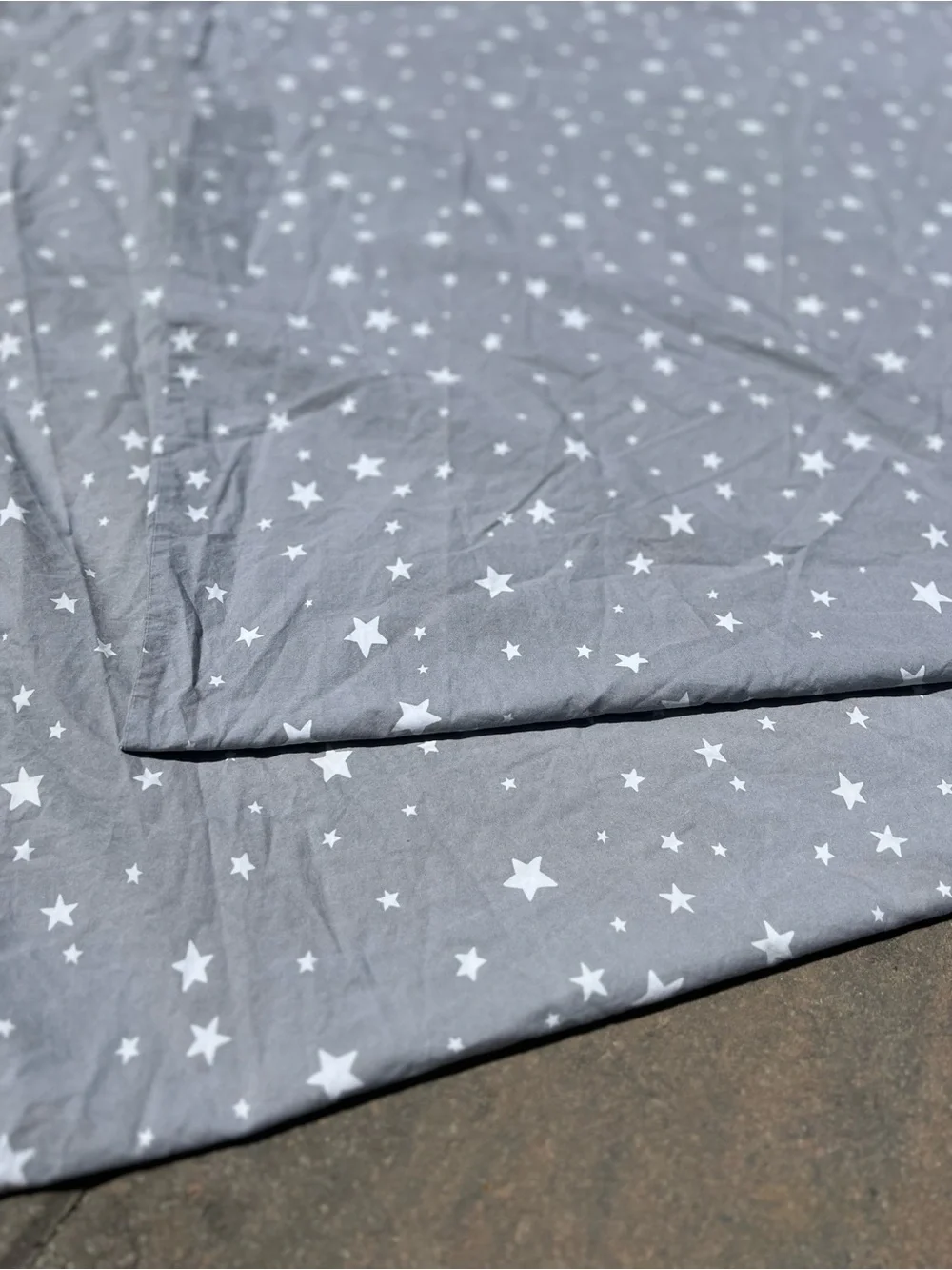 Pottery Barn Teen Gray Star Duvet Cover Full/Queen 100% Organic Cotton Stars